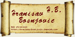 Hranisav Bošnjović vizit kartica